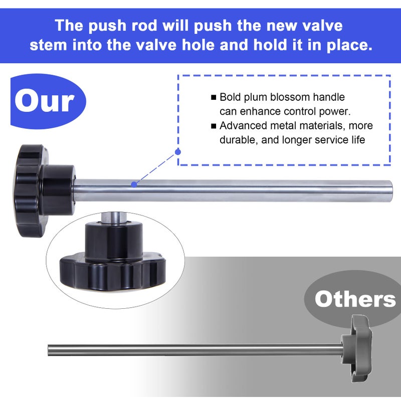 Richcat Quick Change Tire Valve Tool Kit Tire Valve Stem Core Quickly Replacement Tool Kit Perfect Tool for Replacing Leaky Valves in Cars ATVs Trucks Motorcycles  etc.with 5 TR413 Valve 4-Way Valve Tool - Image 4